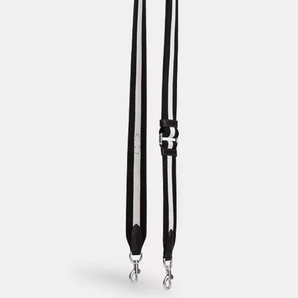 Coach Black White Webbing Strap